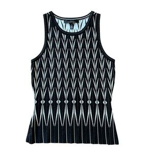 White House Black Market Geometric Black and White Tank Top